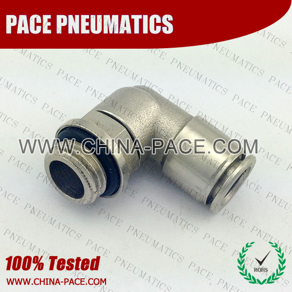 G Thread Male Elbow All Brass Push To Connect Fittings, Air Fittings, one touch tube fittings, Pneumatic Fitting, Nickel Plated Brass Push in Fittings
